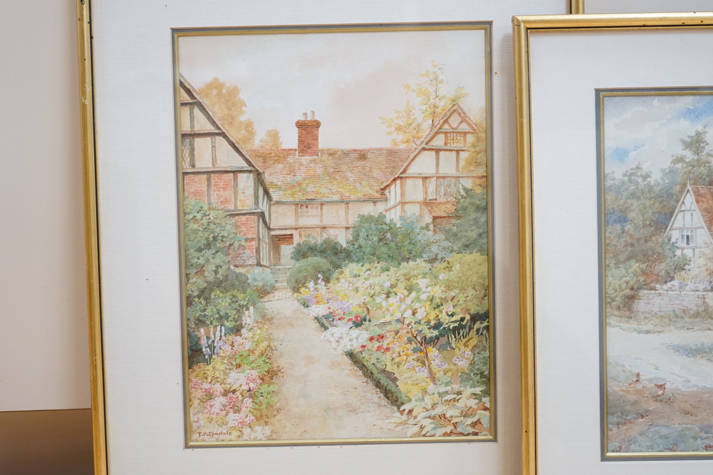 Thomas Nicholson Tyndale (1860-1930), three watercolours, 'Near Stourbridge, Worcestershire', 'Anne Hathaway's Cottage' and 'Astley Town', signed, largest 32 x 23cm